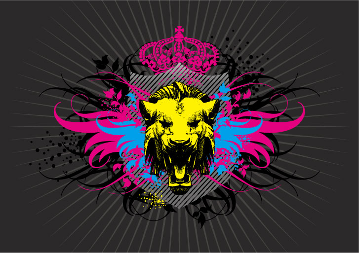 free vector Lion Head and Wings Vector